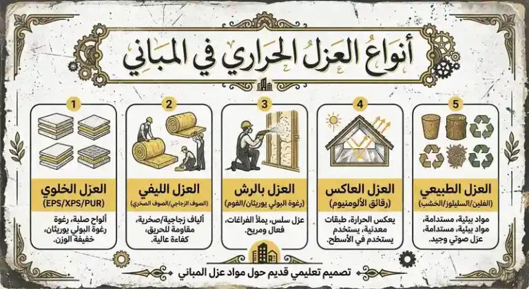 أنواع العزل الحراري للمباني
