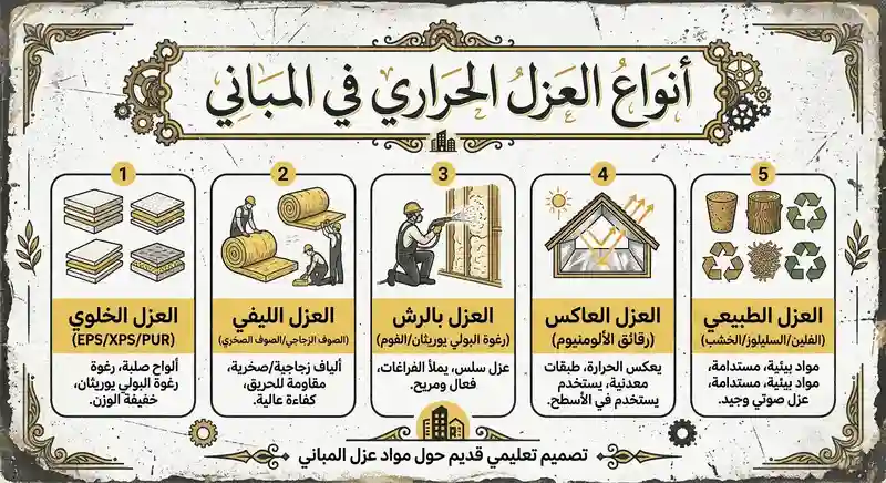 أنواع العزل الحراري للمباني